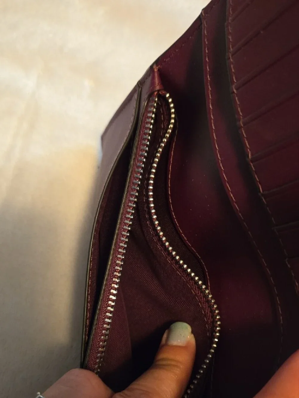 kate spade Plum Pebbled Leather Snap Wallet